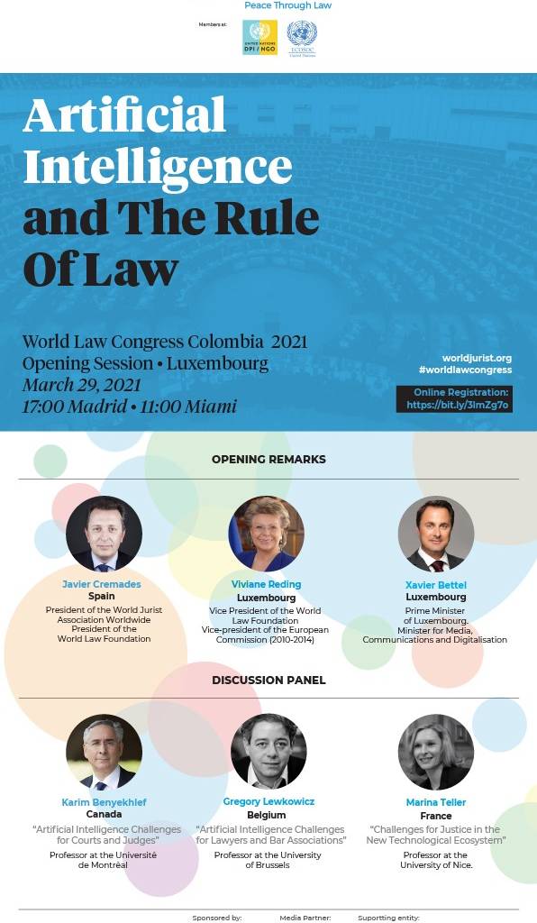 Inteligencia artificial y Estado de Derecho a debate en la Opening Session Luxemburg del World Law Congress